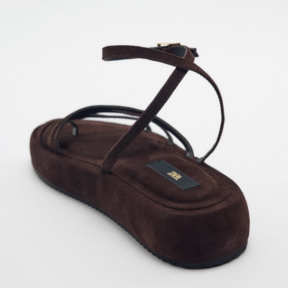 Zara Flat Suede Sandals - Picture 2 of 6